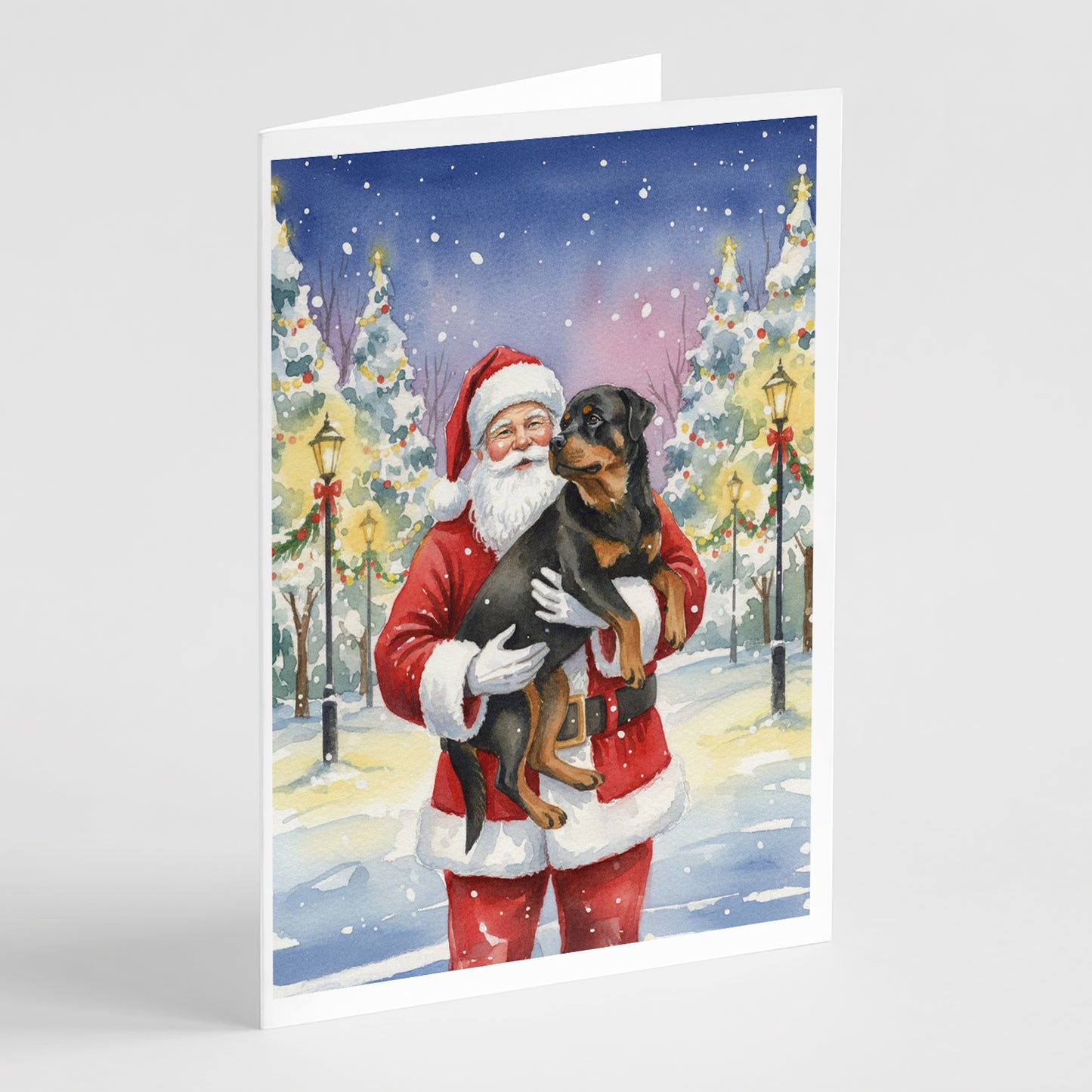 Buy this Rottweiler with Santa Claus Greeting Cards Pack of 8