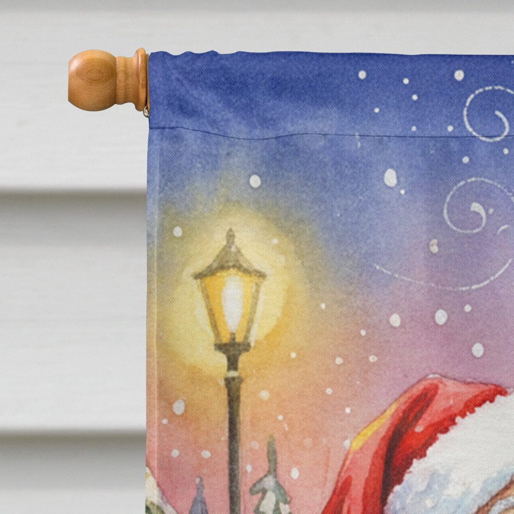 Saint Bernard with Santa Claus House Flag