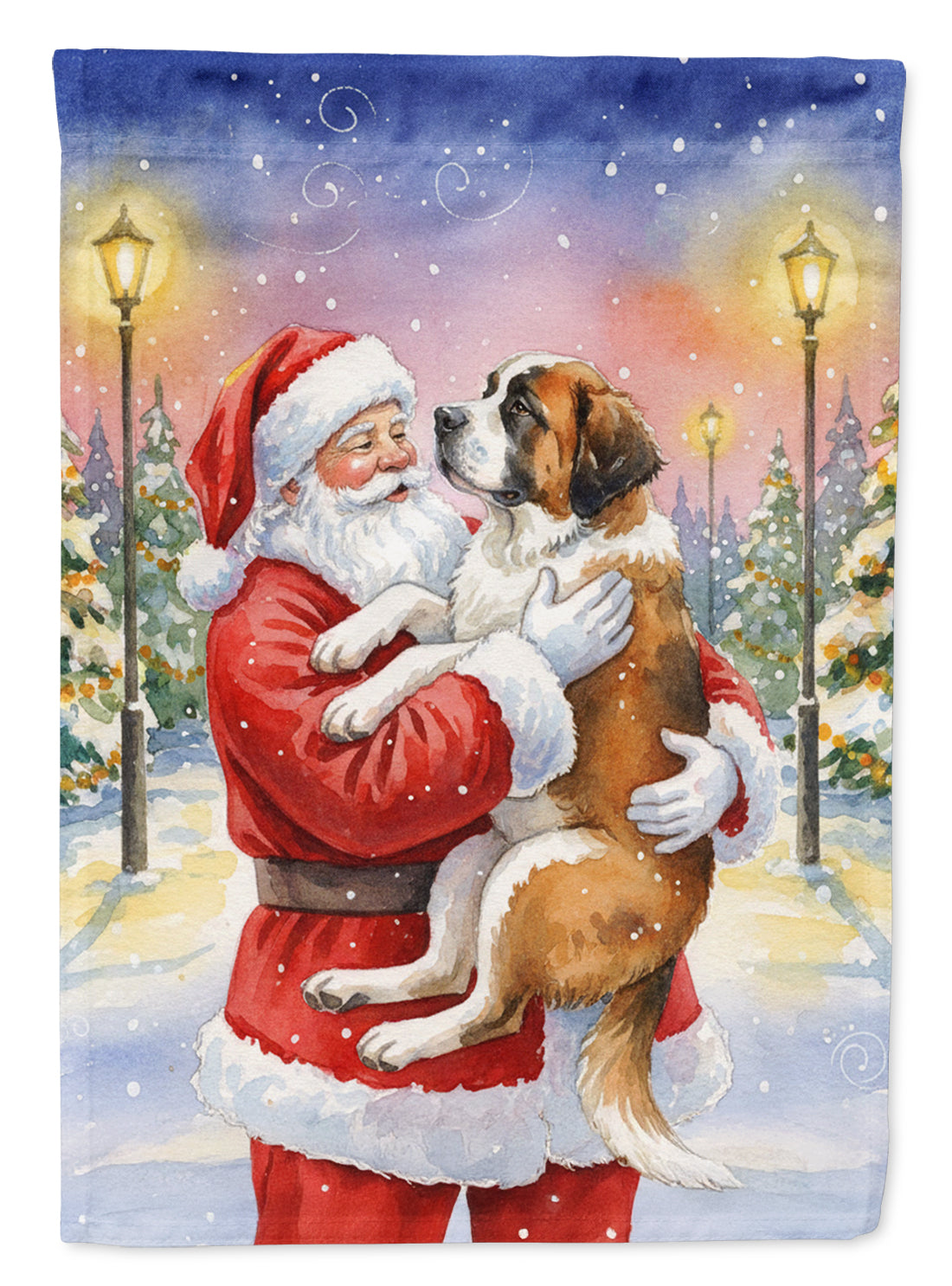 Buy this Saint Bernard with Santa Claus Garden Flag