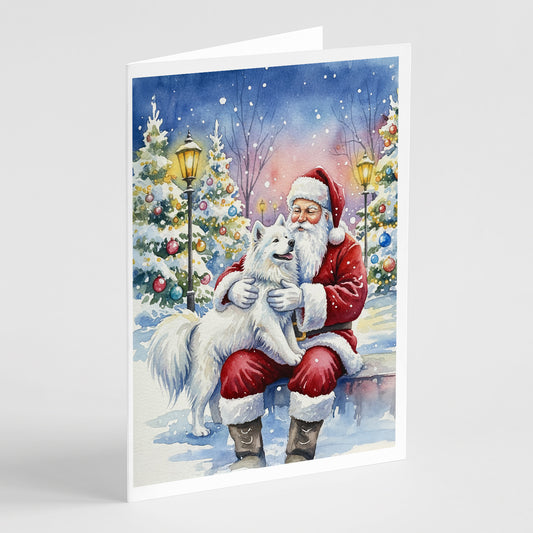 Buy this Samoyed with Santa Claus Greeting Cards Pack of 8