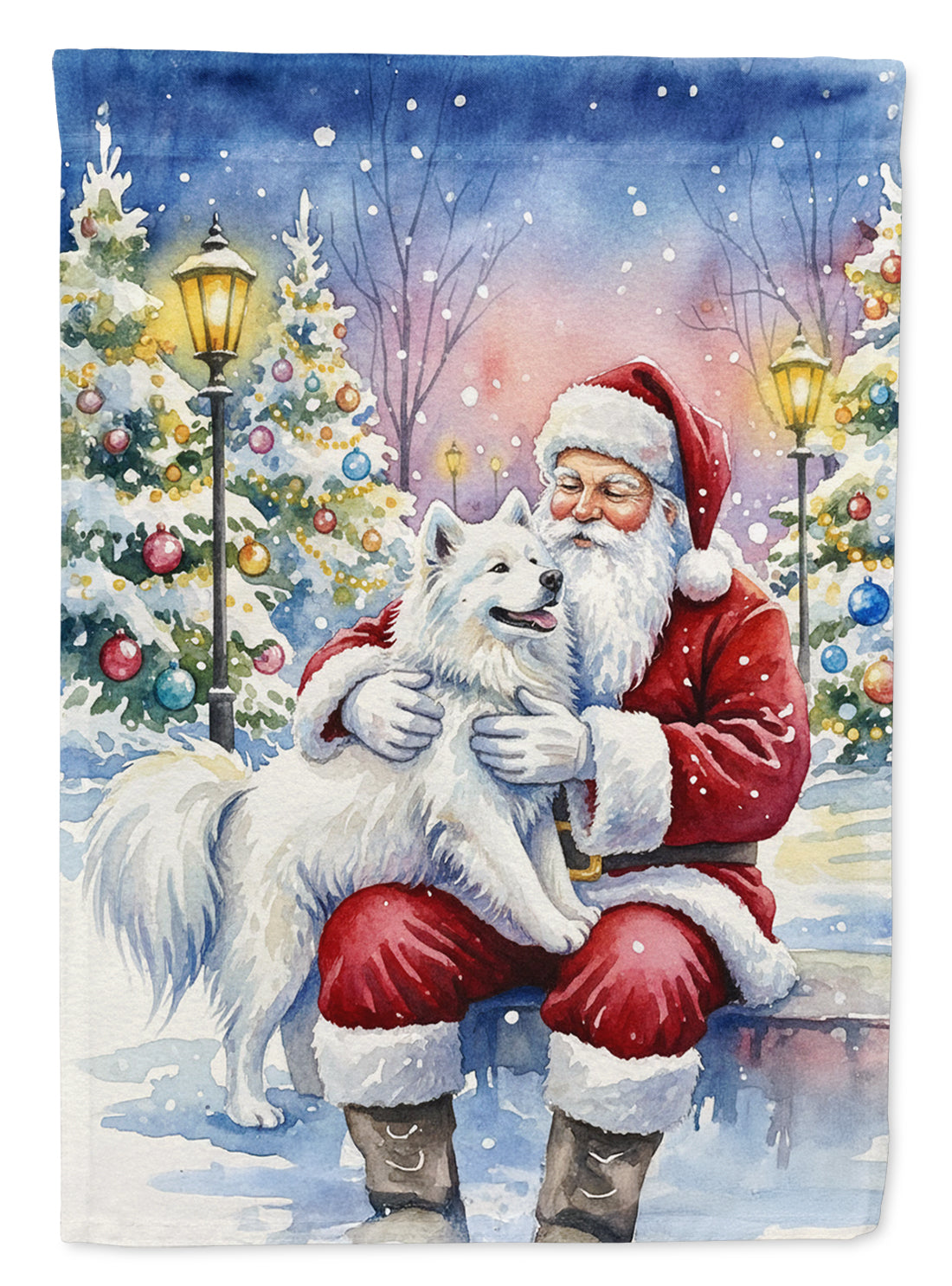 Buy this Samoyed with Santa Claus Garden Flag