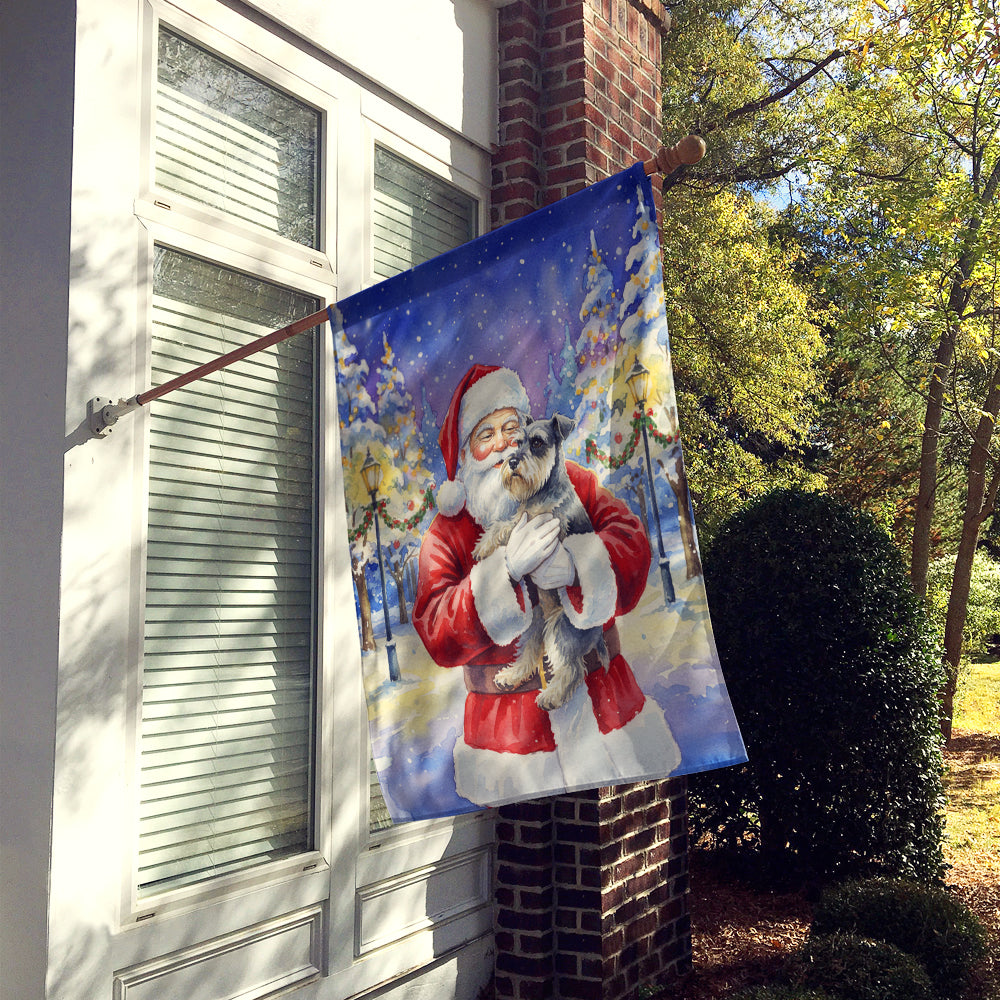 Schnauzer with Santa Claus House Flag