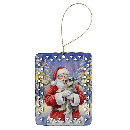 Buy this Schnauzer with Santa Claus Porcelain Ornament