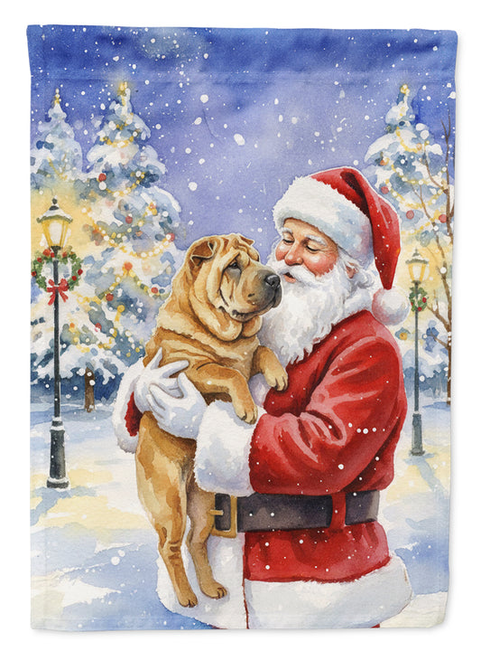 Buy this Shar Pei with Santa Claus House Flag