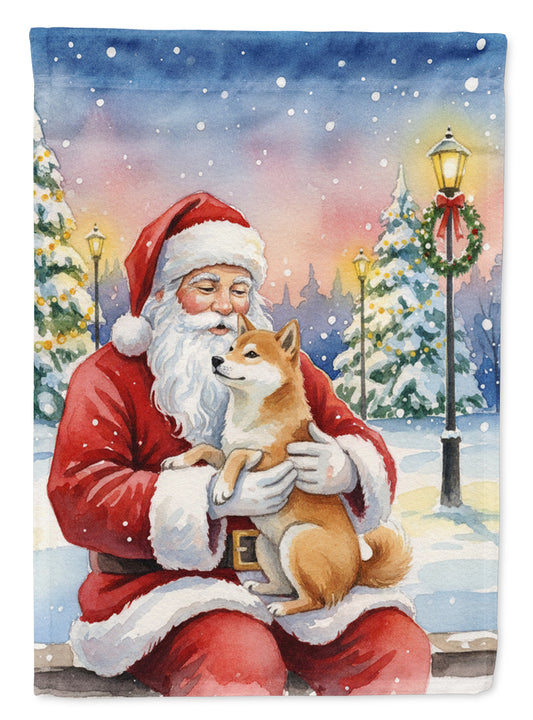 Buy this Shiba Inu with Santa Claus House Flag