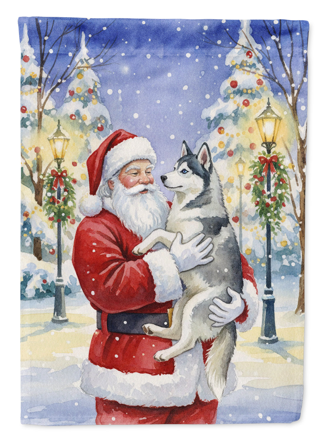 Buy this Siberian Husky with Santa Claus Garden Flag