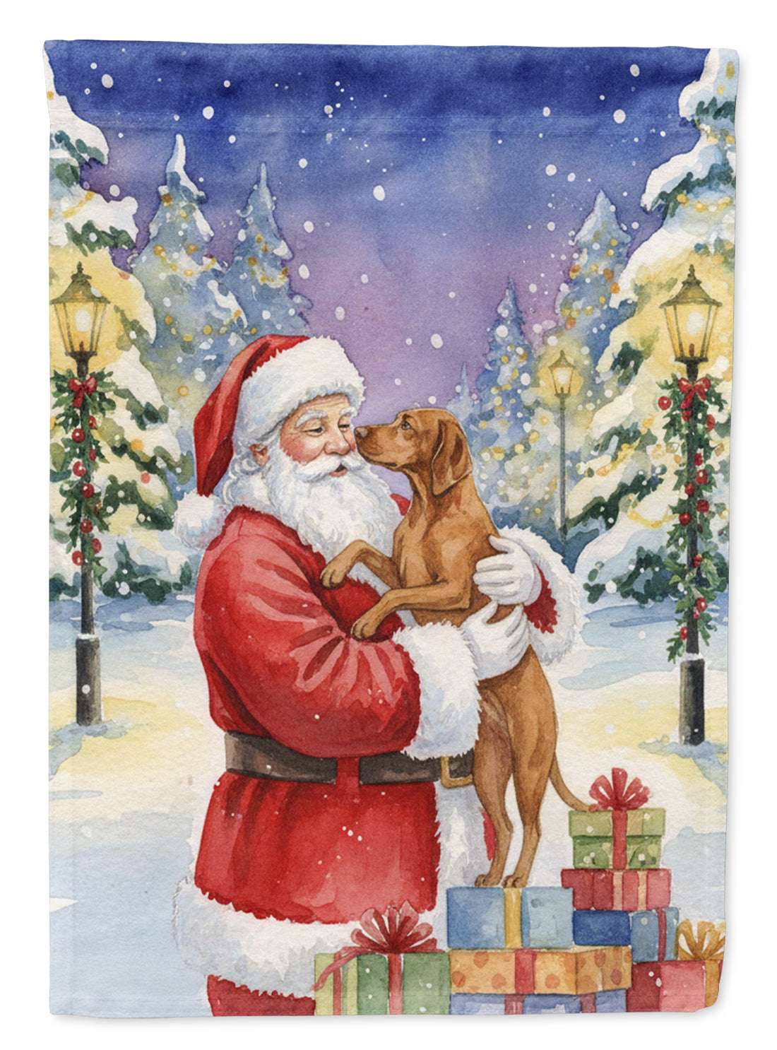 Buy this Vizsla with Santa Claus Garden Flag