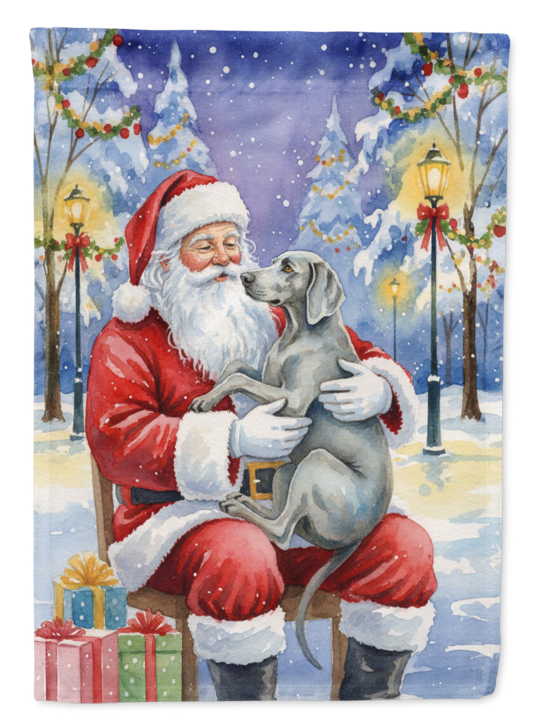Buy this Weimaraner with Santa Claus House Flag
