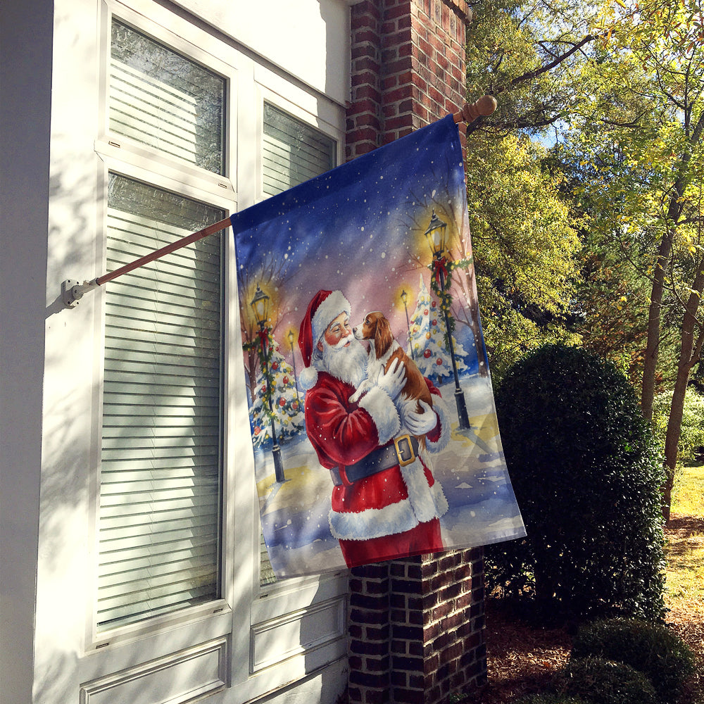 Welsh Springer Spaniel with Santa Claus House Flag