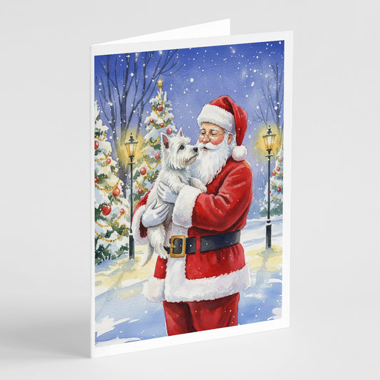 Buy this Westie with Santa Claus Greeting Cards Pack of 8