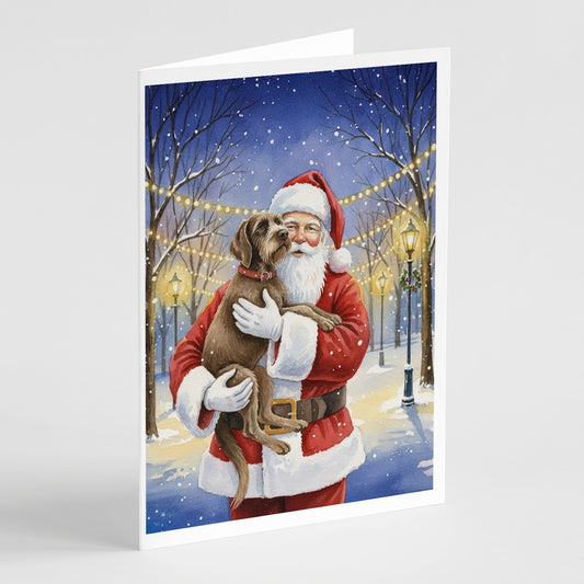 Buy this Wirehaired Pointing Griffon with Santa Claus Greeting Cards Pack of 8