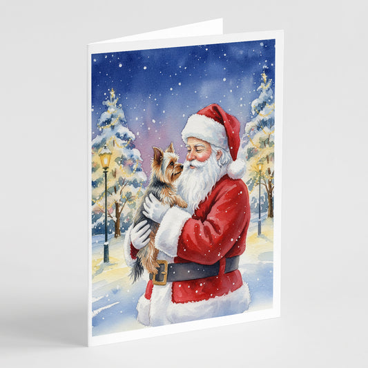 Buy this Yorkie with Santa Claus Greeting Cards Pack of 8