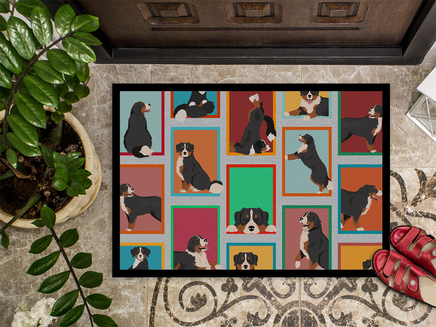 Lots of Bernese Mountain Dog Doormat