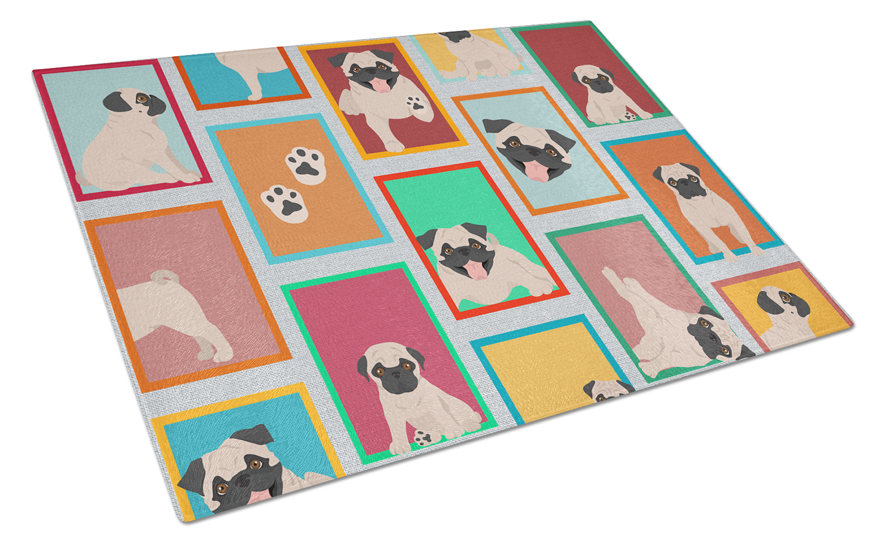 Buy this Lots of Fawn Pug Glass Cutting Board