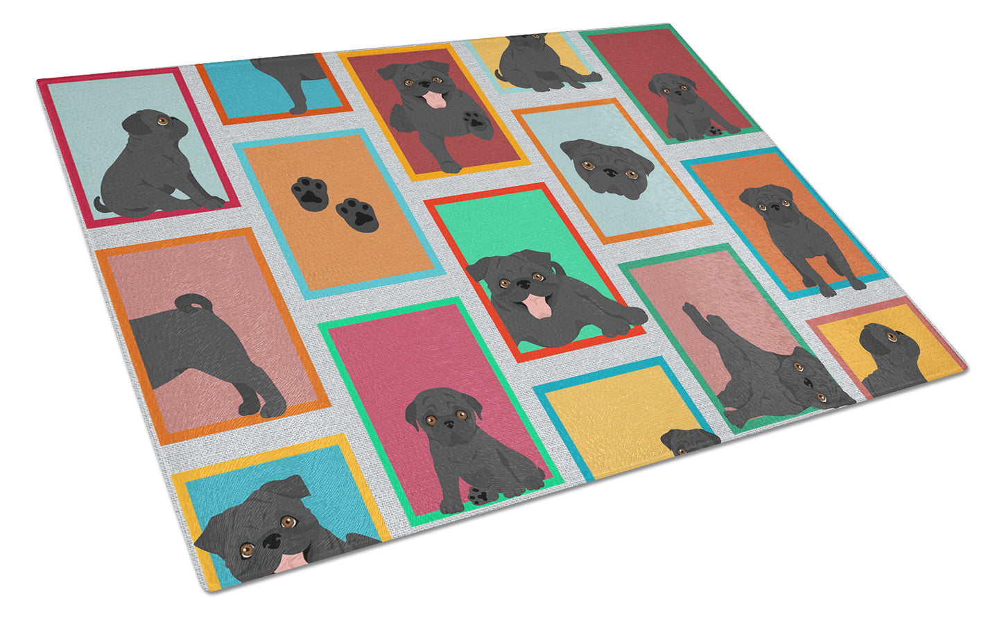 Buy this Lots of Black Pug Glass Cutting Board