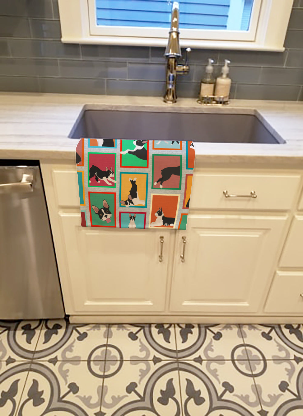 Lots of Boston Terrier Kitchen Towel