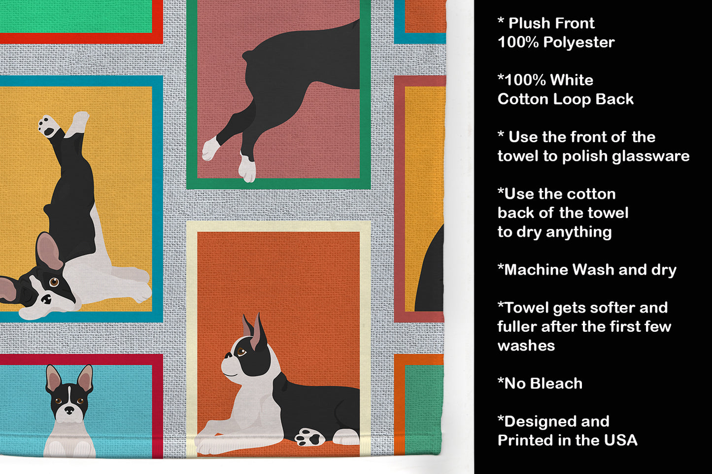 Lots of Boston Terrier Kitchen Towel