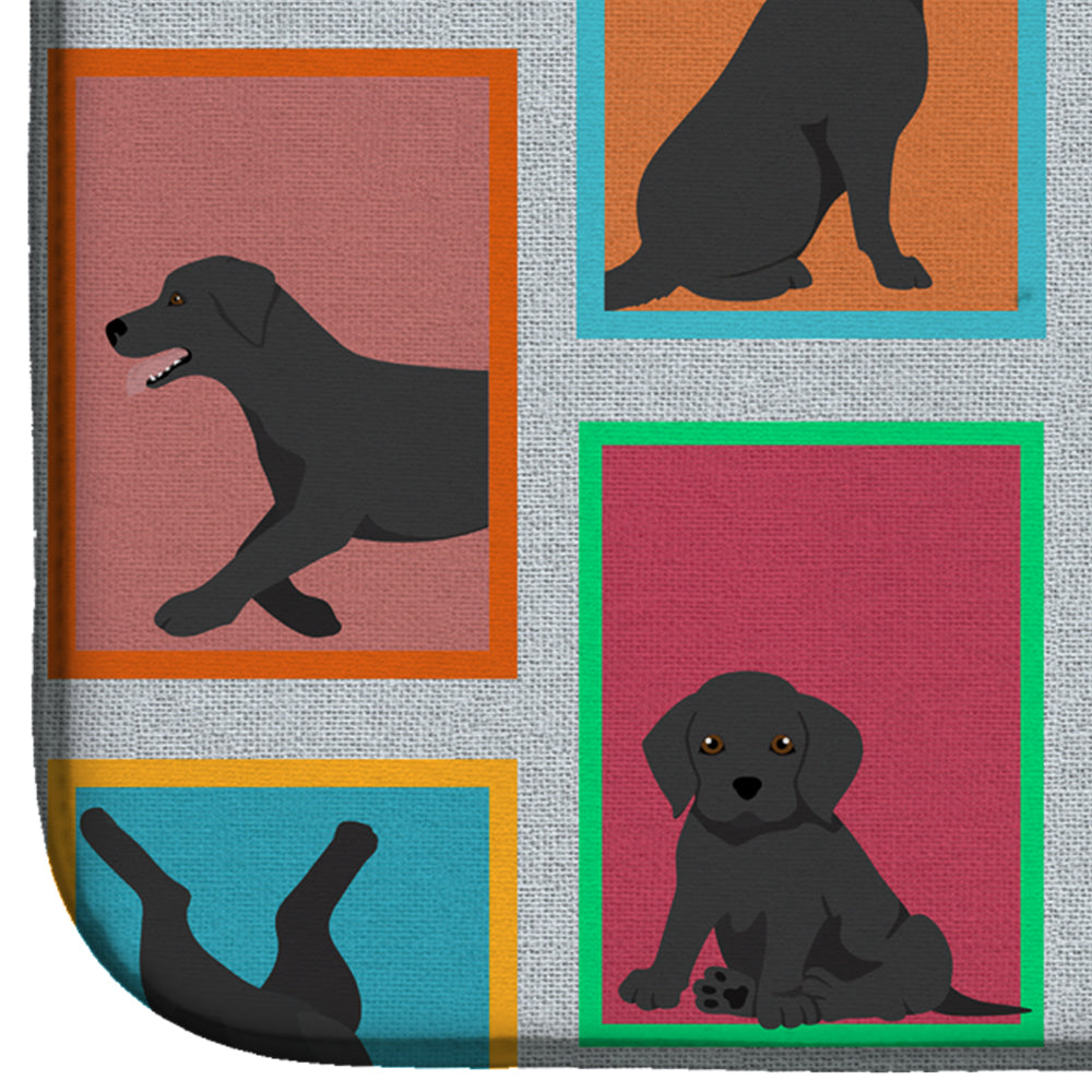 Lots of Black Labrador Retriever Dish Drying Mat