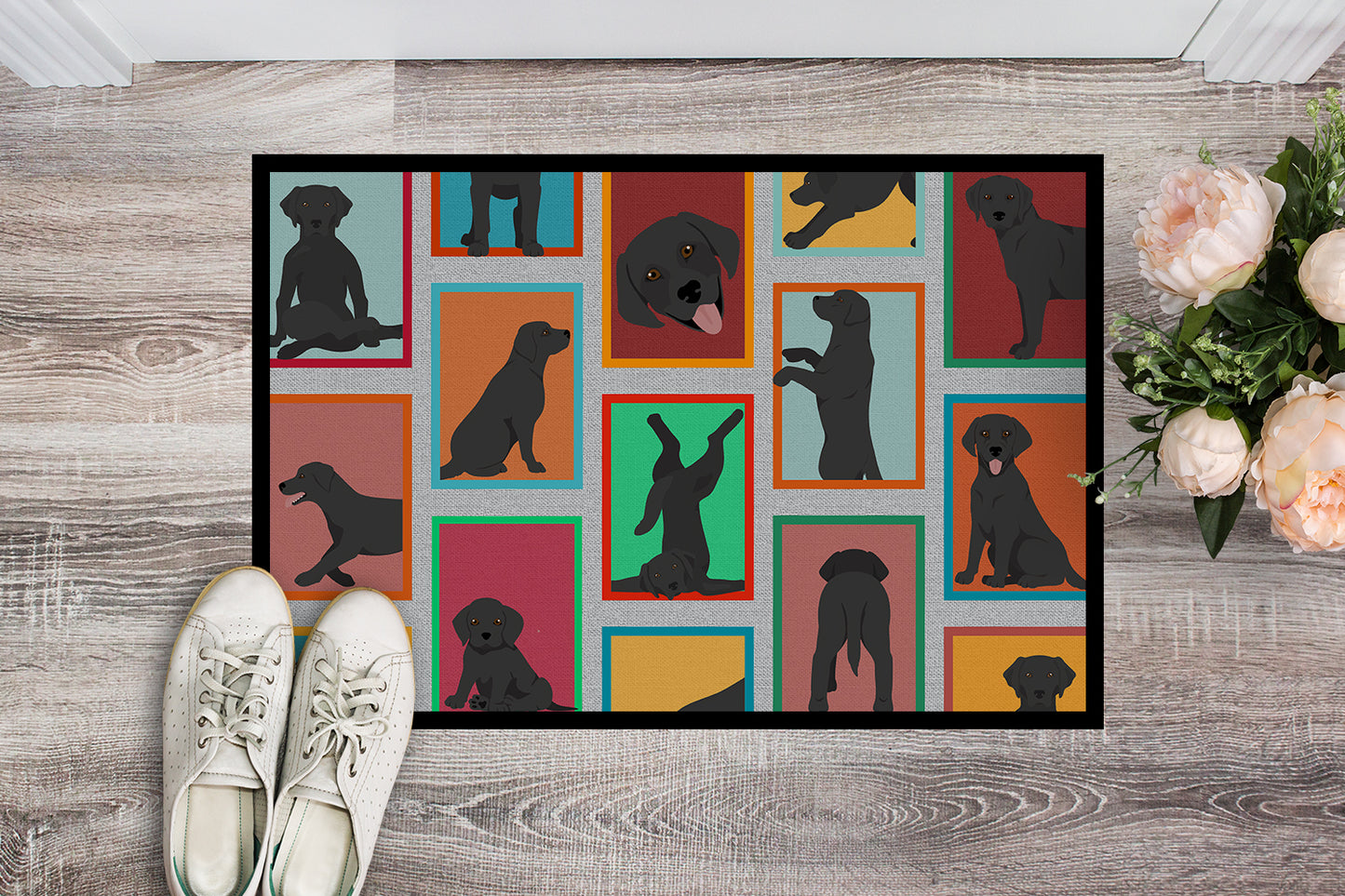 Lots of Black Labrador Retriever Doormat