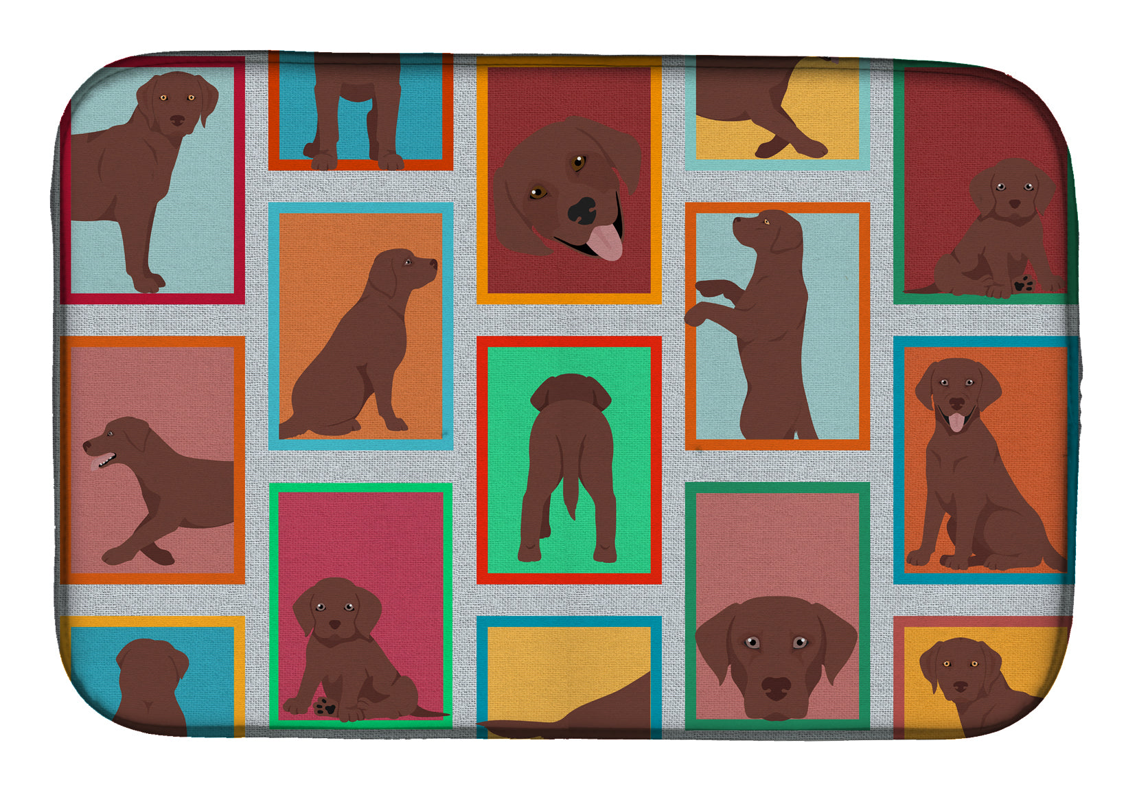 Buy this Lots of Chocolate Labrador Retriever Dish Drying Mat