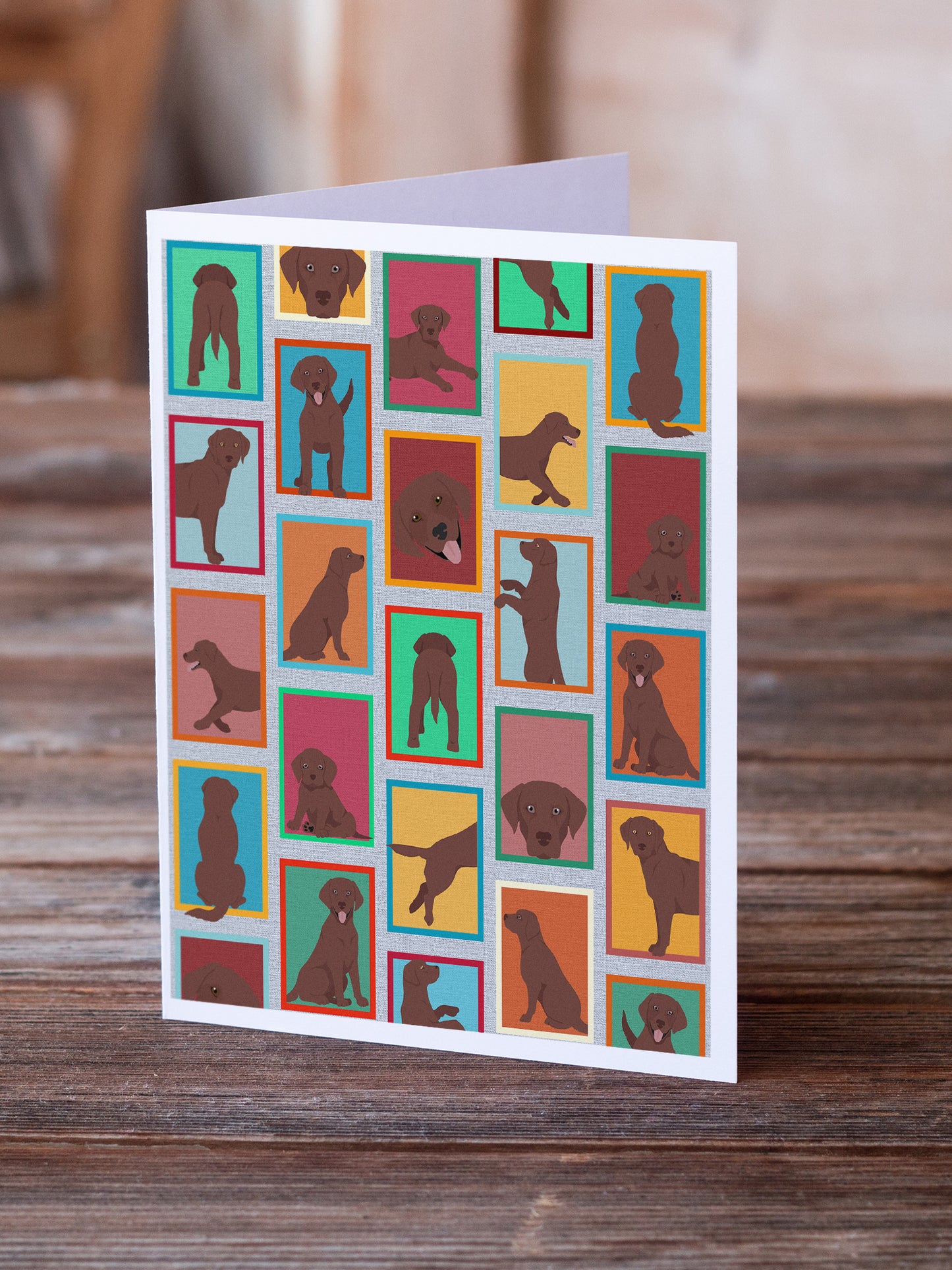 Lots of Chocolate Labrador Retriever Greeting Cards Pack of 8