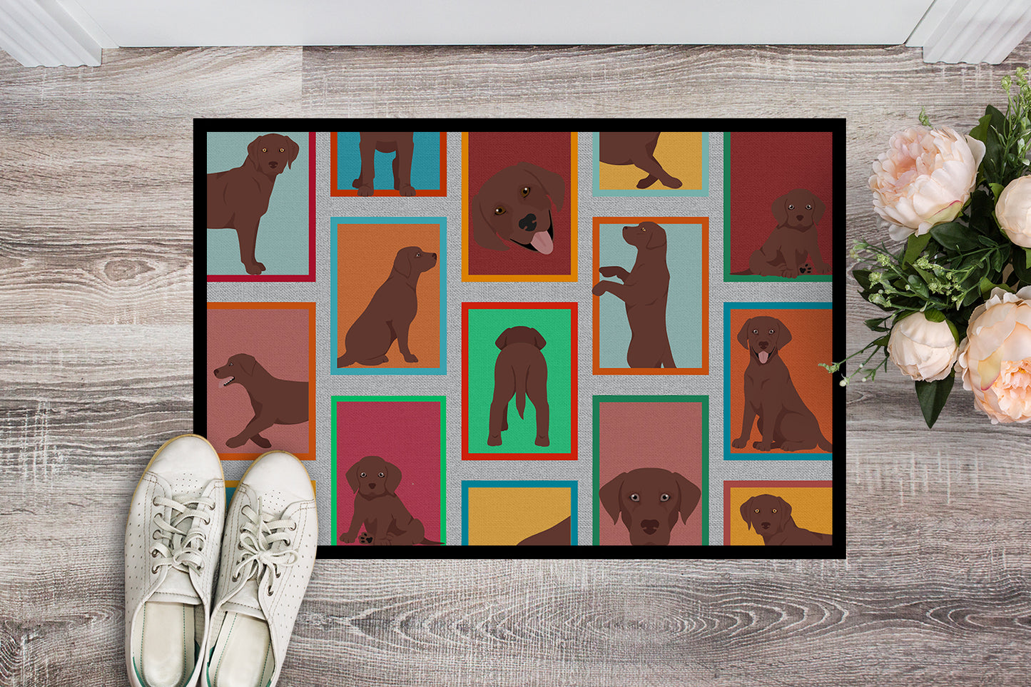 Lots of Chocolate Labrador Retriever Doormat