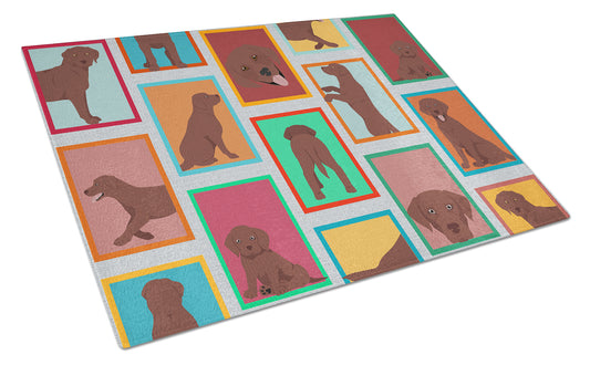 Buy this Lots of Chocolate Labrador Retriever Glass Cutting Board