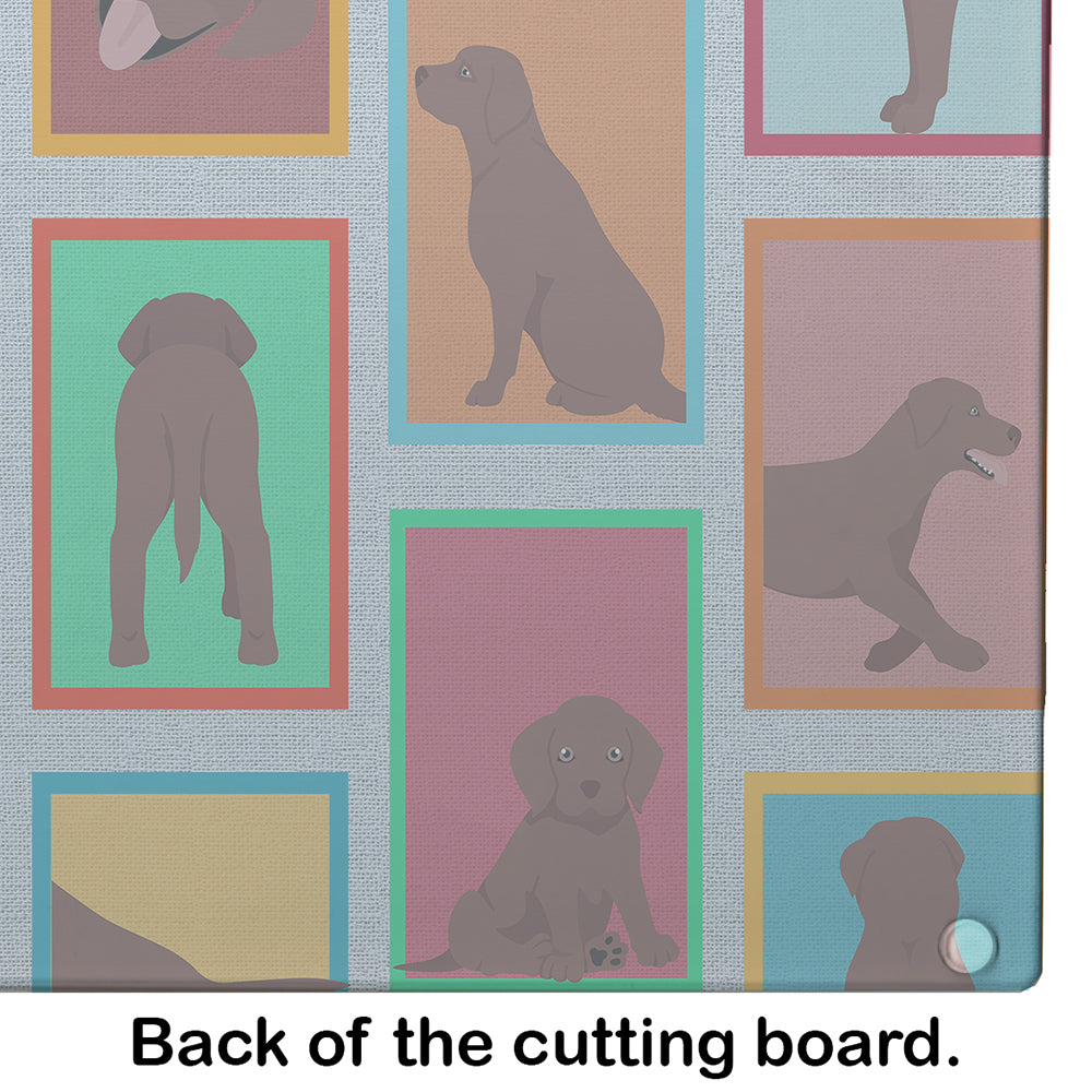 Lots of Chocolate Labrador Retriever Glass Cutting Board