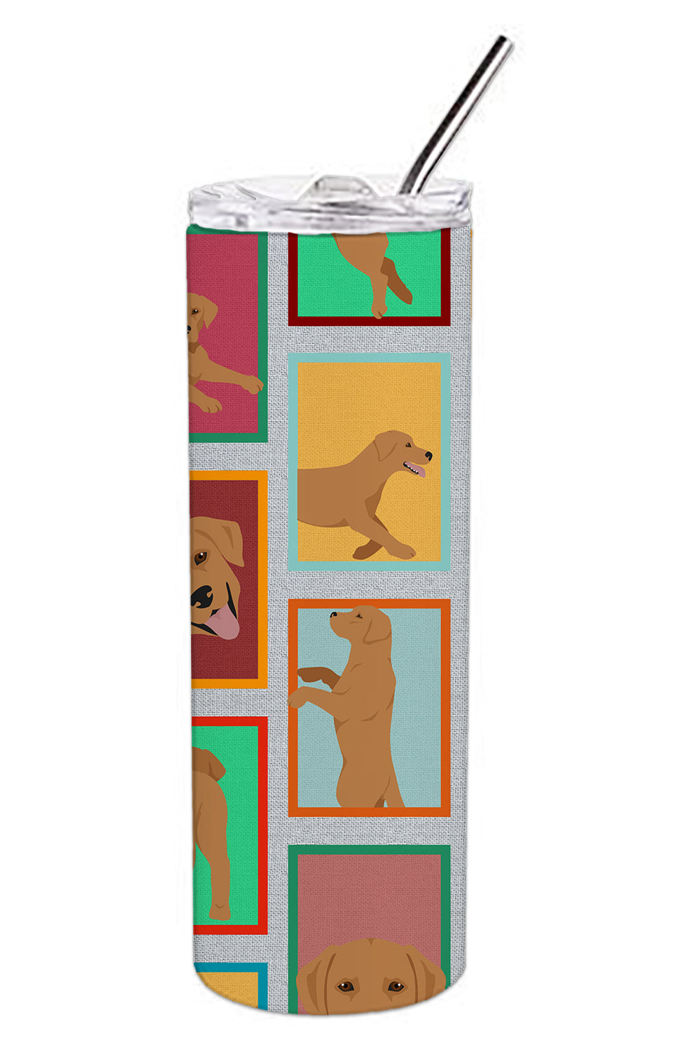 Lots of Red Fox Labrador Retriever Stainless Steel Skinny Tumbler