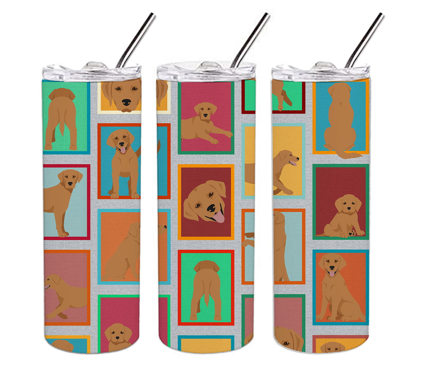 Lots of Red Fox Labrador Retriever Stainless Steel Skinny Tumbler