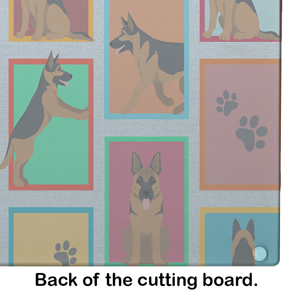 Lots of German Shepherd Glass Cutting Board