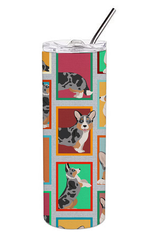 Buy this Lots of Blue Merle Welsh Cardigan Corgi Stainless Steel Skinny Tumbler