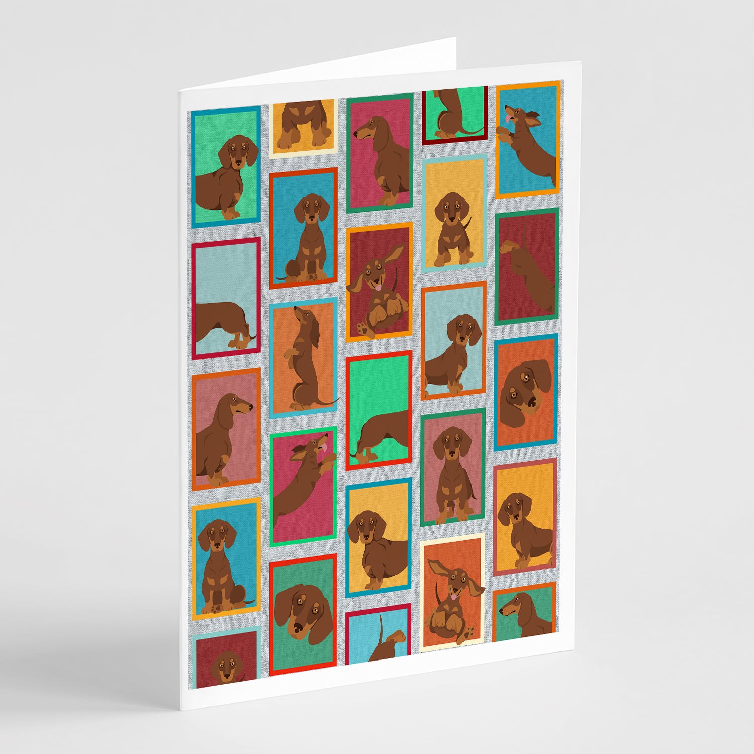 Buy this Lots of Chocolate and Tan Dachshund Greeting Cards Pack of 8