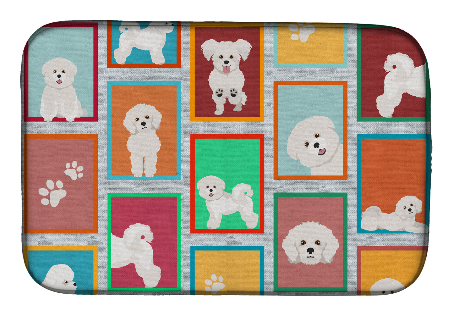 Buy this Lots of Bichon Frise Dish Drying Mat