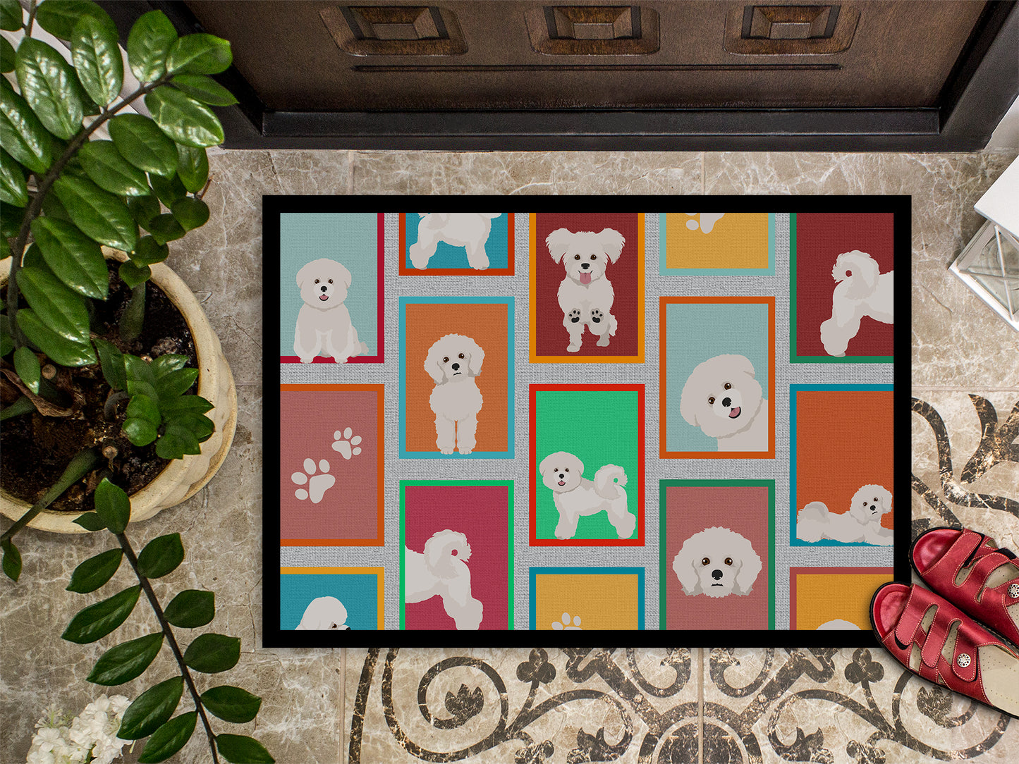 Lots of Bichon Frise Doormat