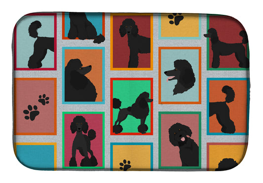 Buy this Lots of Black Standard Poodle Dish Drying Mat