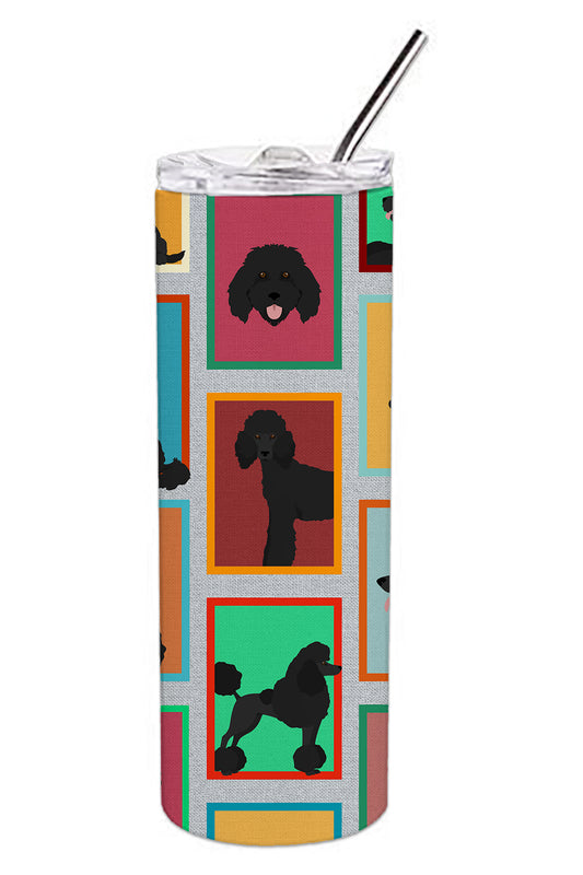 Buy this Lots of Black Standard Poodle Stainless Steel Skinny Tumbler