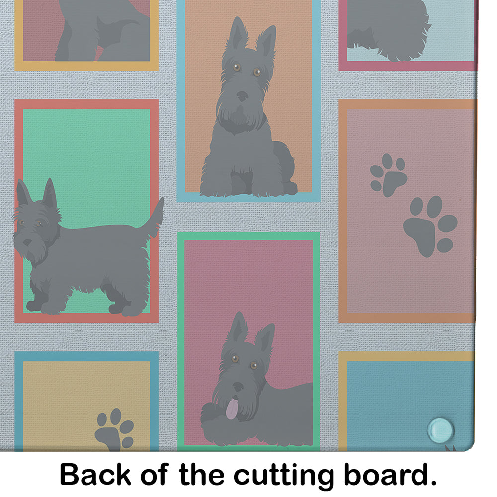 Lots of Scottish Terrier Glass Cutting Board