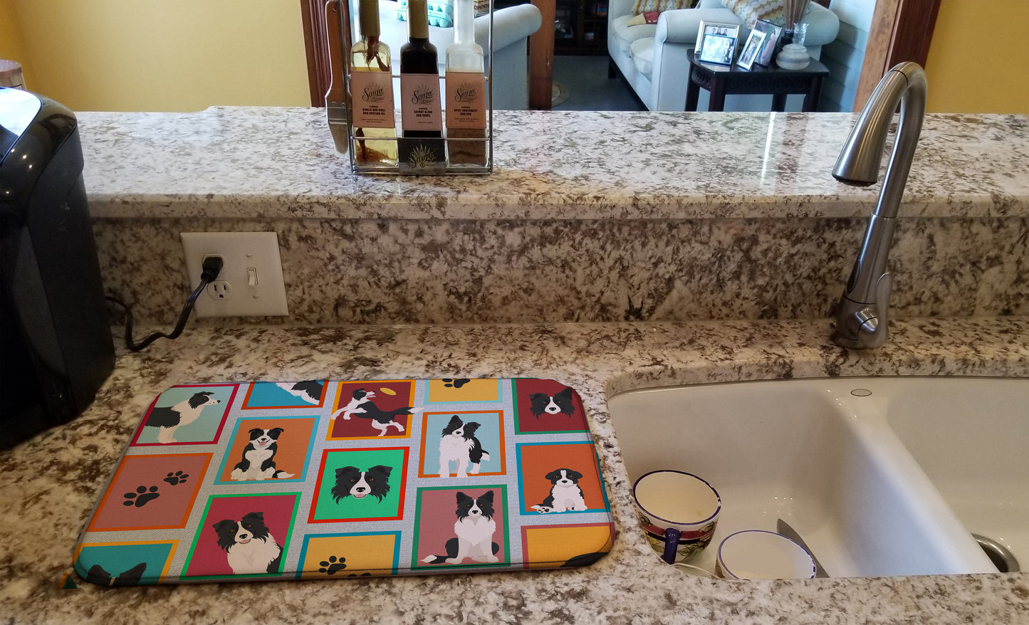 Lots of Border Collie Dish Drying Mat