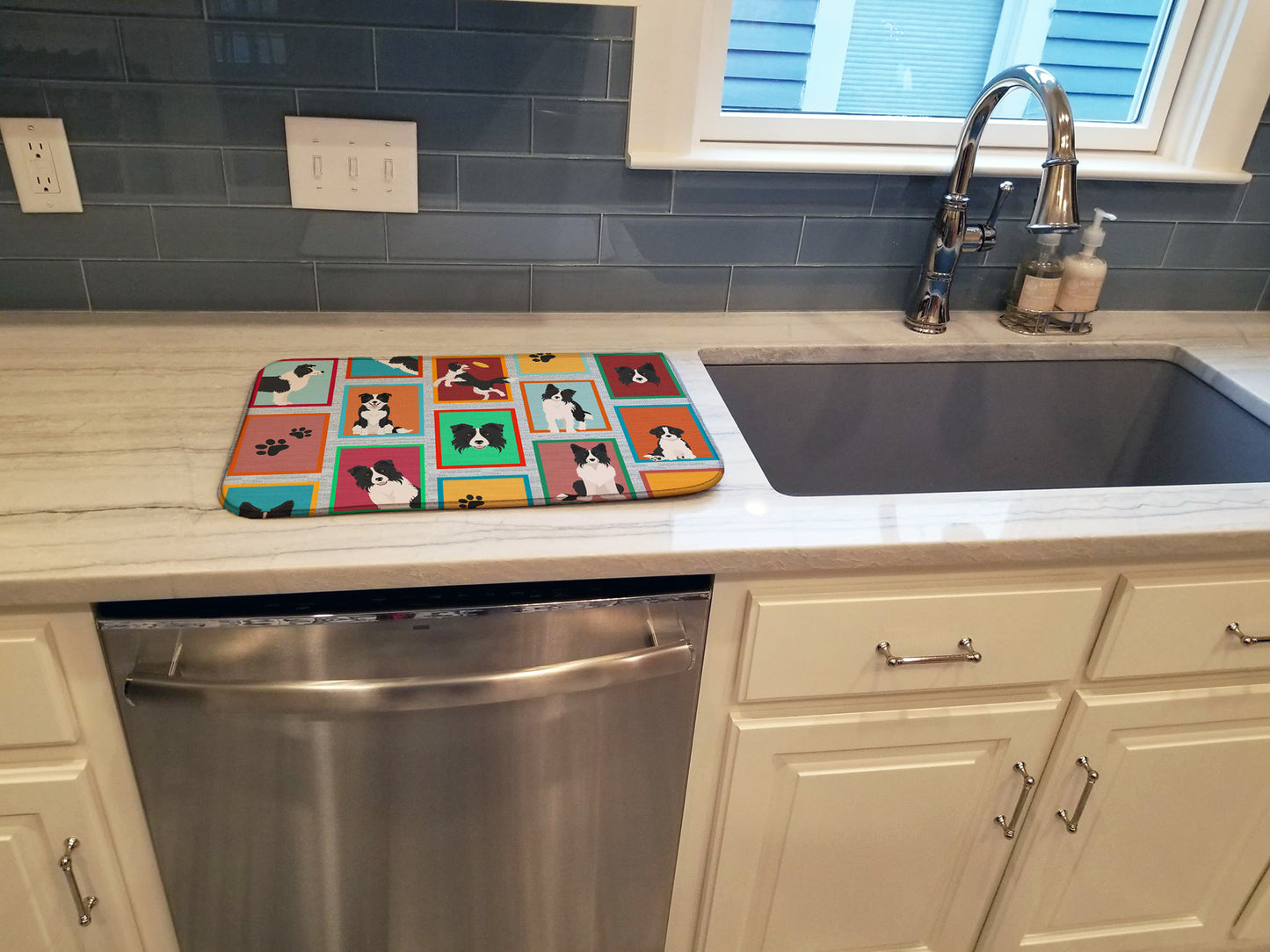 Lots of Border Collie Dish Drying Mat