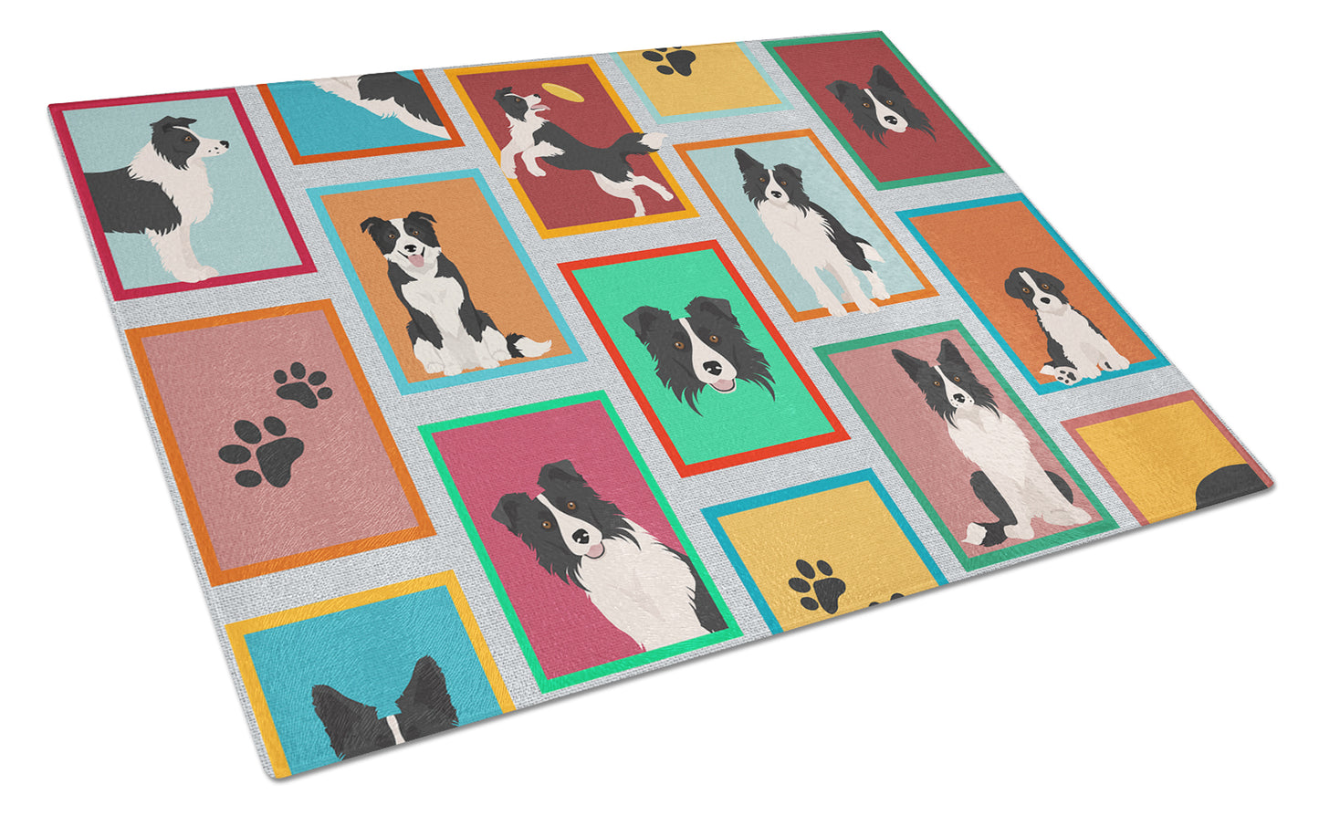 Buy this Lots of Border Collie Glass Cutting Board