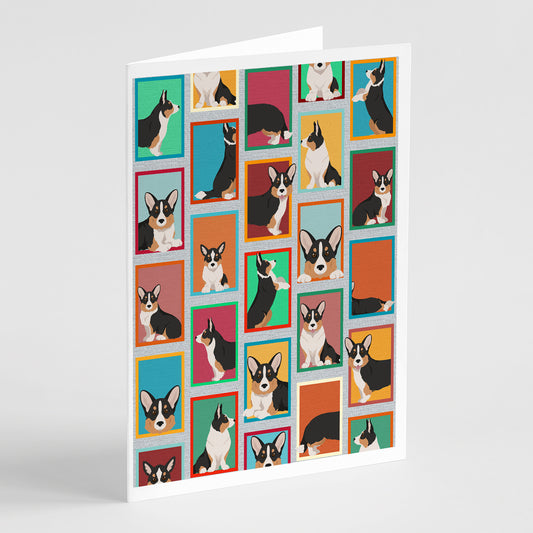 Buy this Lots of Tricolor Cardigan Corgi Greeting Cards Pack of 8