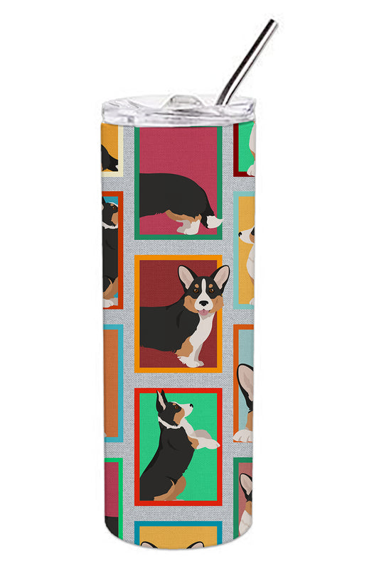 Buy this Lots of Tricolor Cardigan Corgi Stainless Steel Skinny Tumbler