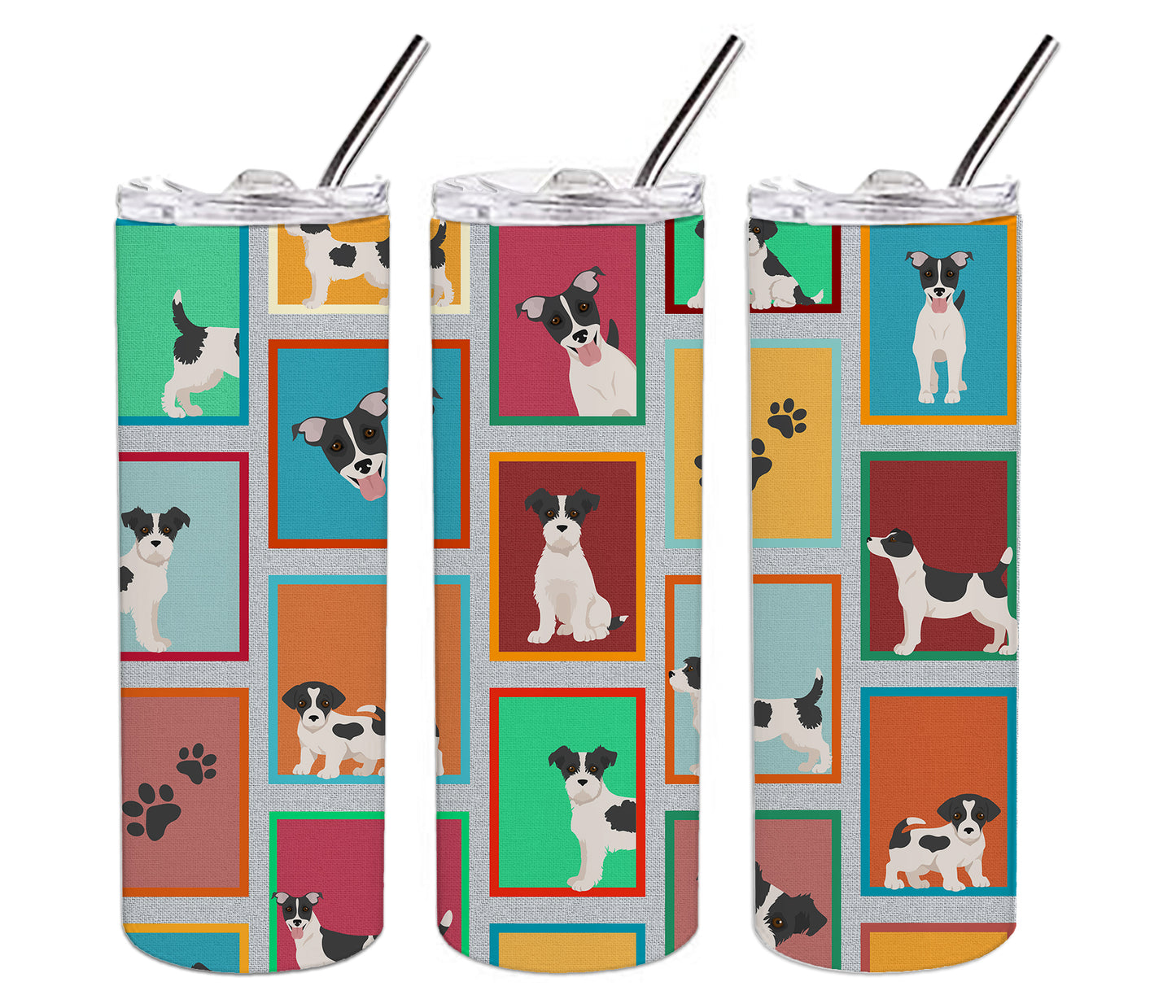 Lots of Jack Russell Terrier Stainless Steel Skinny Tumbler