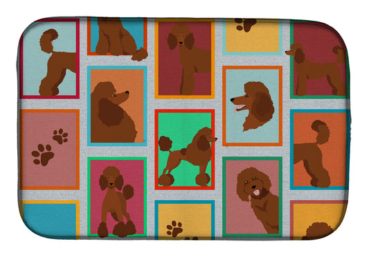 Buy this Lots of Chocolate Standard Poodle Dish Drying Mat