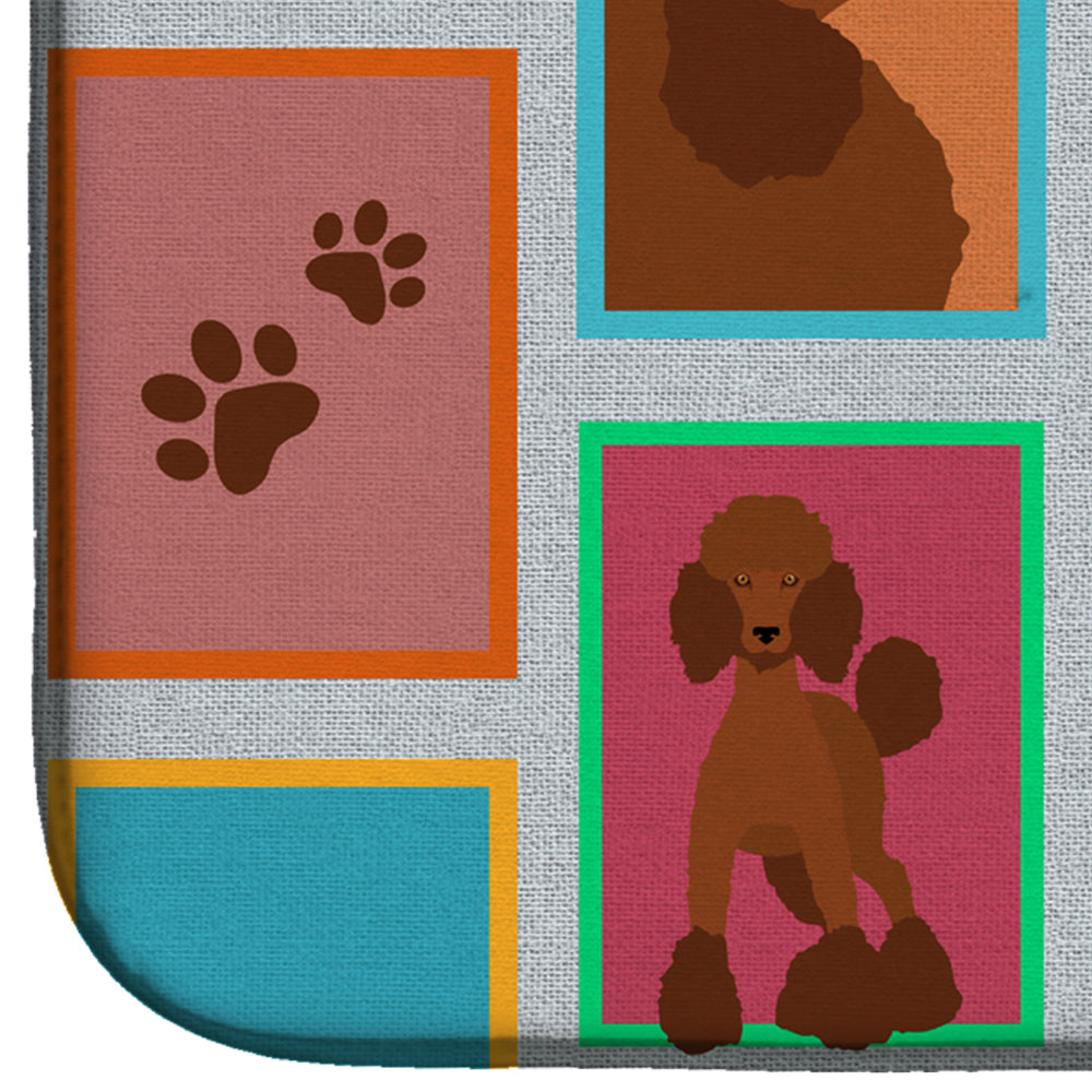 Lots of Chocolate Standard Poodle Dish Drying Mat