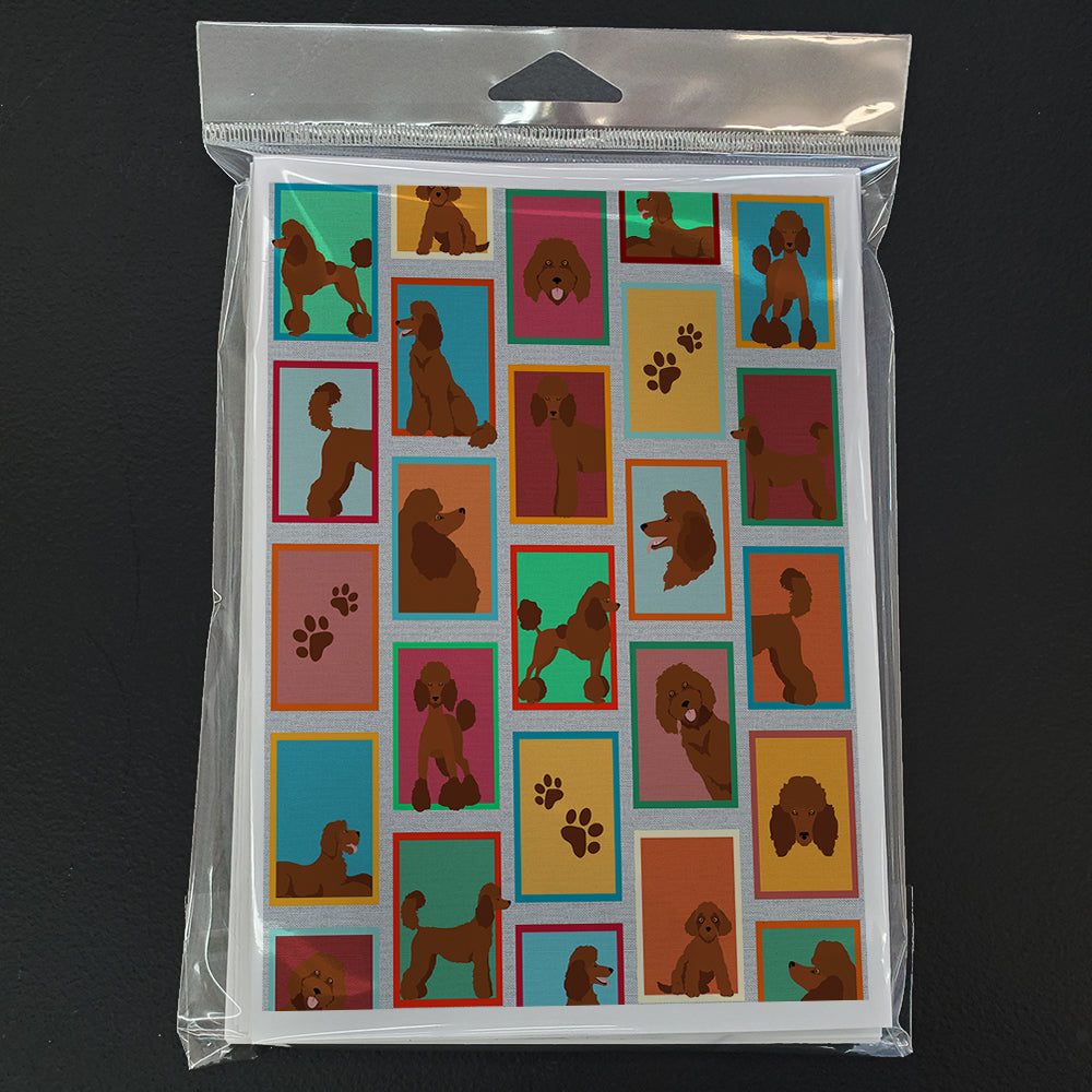 Lots of Chocolate Standard Poodle Greeting Cards Pack of 8