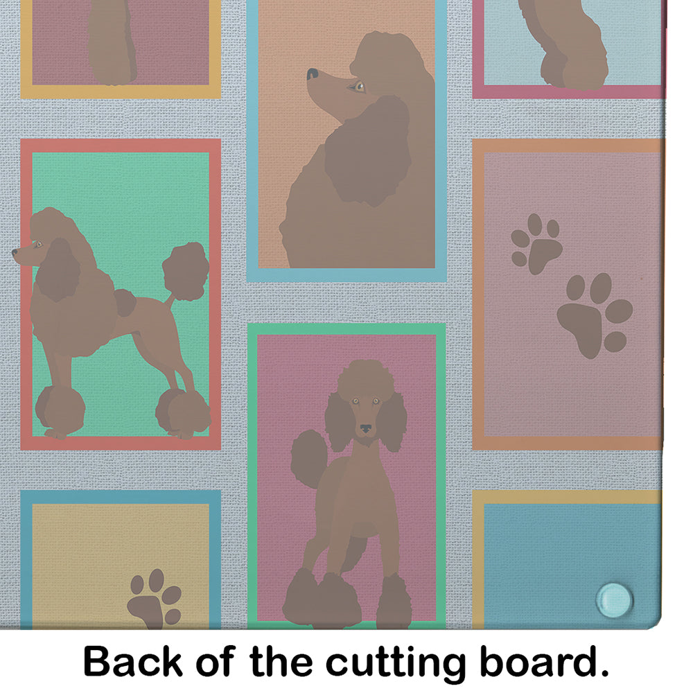 Lots of Chocolate Standard Poodle Glass Cutting Board