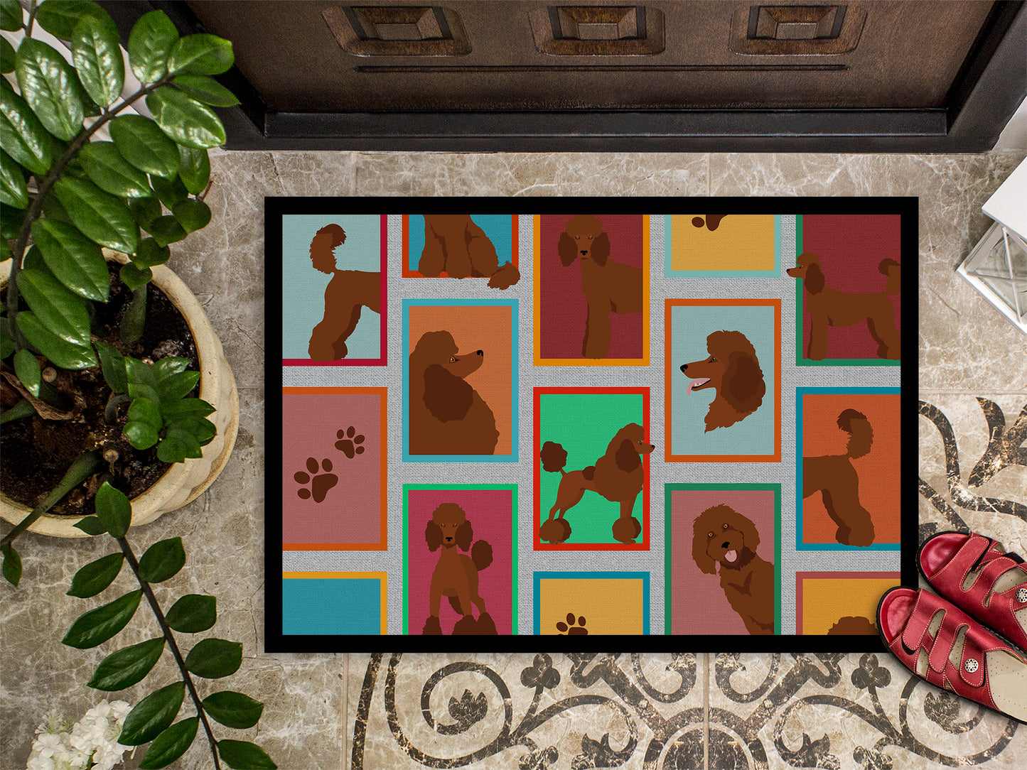 Lots of Chocolate Standard Poodle Doormat