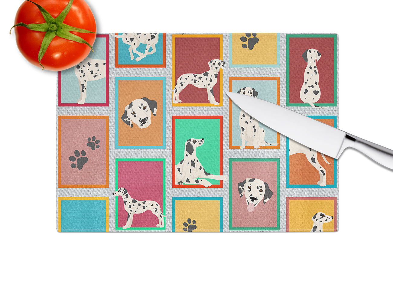 Lots of Dalmatian Glass Cutting Board